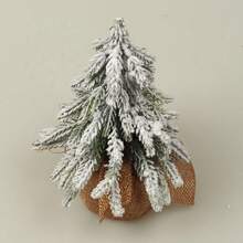 迷你圣诞树，预装迷你人造圣诞树，用于桌面装饰，雪花，用于卧室、办公室、小空间迷你圣诞树装饰 - 彩色 - 查看 7