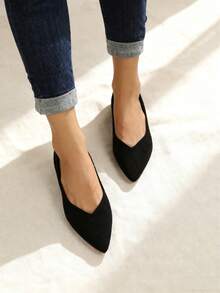 Comfy All Day Flat Shoes - Pointed Toe Slip Ons With Arch Support For Women | Casual & Work,Business Casual Chic Flats For Women - Elegant Pointed Toe Beige Shoes For Office & Weekend,So Cute! So Comfy!  My Go-To Beige Flats For Dresses & Jeans | Lightweight & Breathable,Minimalist Beige Slip-On Flats For Women - Day To Night Versatile Shoes [Comfy Walking Essential],OMG! Like Walking On Clouds! Breathable Beige Pointed Toe Flats - The ONLY Shoe You Need! - màu đen - Xem 7