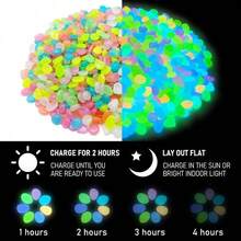 500 PCS Multi-Color Glow Pebbles,Glow Stones,Glowing Rocks Colorful Decor For Fish Tank Pathway Garden Aquarium Walkway Driveway,Shining Pebbles Driven By Light Or Sunlight - 500 PCS - View 4
