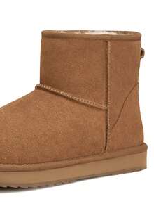 CAMEL CROWN 男士雪地高帮鞋 冬季保暖羊毛加绒防滑轻便雪地棉鞋 - 紫紅色 - 查看 2