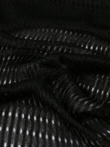 1 pieza Cárdigan tipo alas de murciélago delgado, con decoración de flecos calados, protección solar talla grande para cubrir vestidos de verano - Multicolor - Ver 4