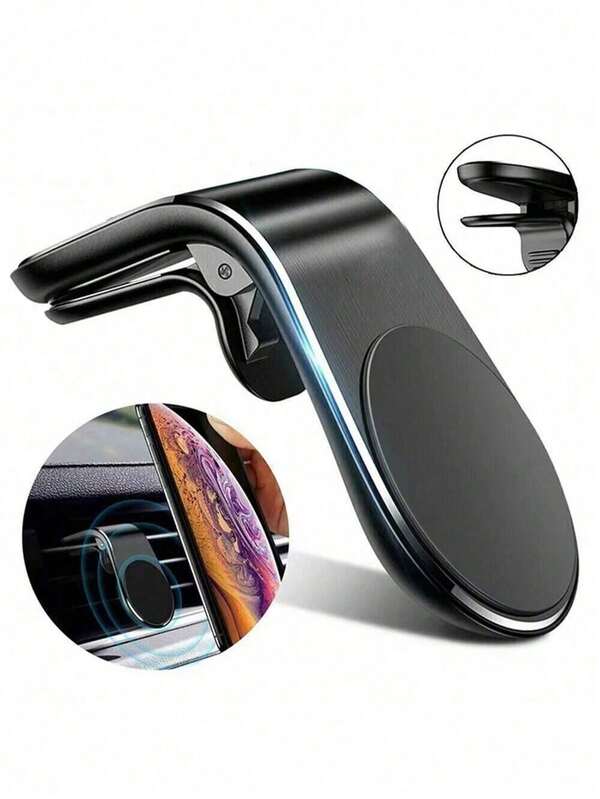 Universeller L-förmiger magnetischer Handyhalter - starker Griff, verstellbarer Winkel, Lüftungshalterung, kompaktes Design - perfekte Autohalterung für das Fahren, Sicherer L-förmiger magnetischer Autohandyhalter - Lüftungshalterung mit universeller Halterung - genießen Sie bequemes Freihändefahren, Kreative magnetische L-förmige Lüftungshalterung für Autos, Aluminiumlegierung, verschiedene Farben, passend für alle Autolüftungen und Smartphones