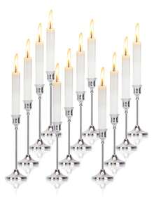 3/6/30pcs Vintage Silver Retro European Style Metal Candle Holders, Minimalist Decor For Wedding, Bar, Party, Living Room, Dining Room - Silver - View 3