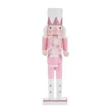 Festliche Atmosphaere Gestaltung 30CM Rosa Kristall Nussknacker Trommler Weihnachten Desktop Deko Figur