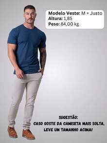 Men's Basic T-Shirt Egyptian Cotton Premium Slim Fit Shirt - 藏蓝色 - 查看 6