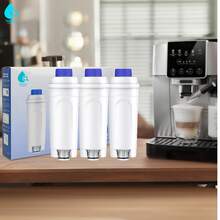 NEXBOR STREAM Filtro de máquina de café, 3 unidades de filtro de agua de repuesto, filtro de agua compatible con DeLonghi ECAM, ETAM, ESAM, EC y series BCO, filtro de agua para jarra y dispensador de agua, DeLonghi DLSC002, DLS C002 ECAM ESAM ETAM BCO EC EC680 EC800