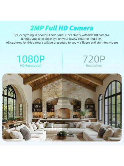 FHD 2MP Wireless Verlichting Bulb Security Camera, Work 2, 4ghz WiFi, Motion Auto Tracking, Way Audio, Spotlight Night Vision, E27 Screw In CCTV Camera view 3