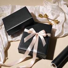 Cream Faux Pearl Shine Wrapping Paper, Solid Color Gift Wrapping Paper - Suitable For Christmas, Birthdays, Baby Showers, Weddings, Valentine's Day - 17 Inches X 16.4 Feet Roll & 17 Inches X 32.8 Feet Roll, 46 Square Feet. - Black - View 7