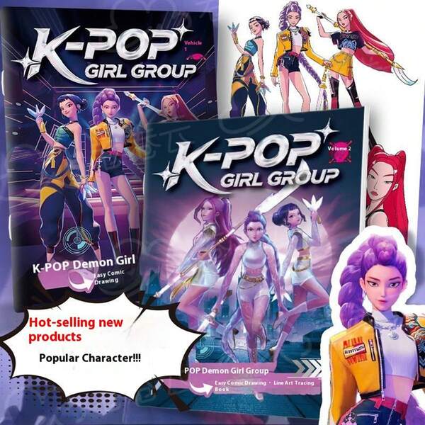 1set K - POP Girl Group Comic Drawing Book - Easy Line Art Tracing For Fans & Artists Christmas Stocking Fillers,Christmas Gifts,Christmas,Christmas Decorations(Stochastic Style)