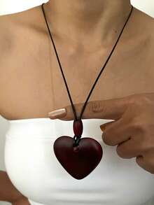 1 pieza Collar ajustable de estilo vintage minimalista bohemio con forma de corazón, estrella, cuadrado, redondo y caramelo de madera, lindo y elegante para mujeres, adecuado para uso diario, viajes, fiestas, superposición, regalo perfecto (longitud ajustable)