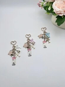 ROMWE Kawaii 1 móc khóa du lịch hình nơ hồng-trắng-xanh thời trang thanh lịch cho ngày lễ, máy bay, thẻ hành lý, hộ chiếu, tháp Eiffel, đồ trang sức tự làm hình giọt dầu, mặt dây chuyền túi xách nữ, đồ trang trí hành lý, phụ kiện túi đeo vai, đồ trang trí túi đa năng, đồ trang trí xe hơi, đồ trang trí phòng, phong cách Gothic Y2K dễ thương, quà tặng ngày lễ, quà tặng Giáng sinh - Nhiều màu - Xem 2