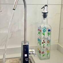 1个/2个装家用厨房浮雕玻璃油瓶，家用油壶，厨房酱油醋调味瓶，2025新款巴洛克风格，防滴漏 - 彩色 - 查看 8