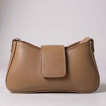 Minimalist Women's Bag With Zipper And Magnet Closure – Elegant Shoulder Strap - Màu Khỏa thân - Xem 3