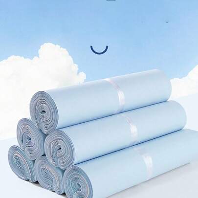 100pcs Self-Sealing Courier Bags - Durable PE Plastic Shipping Envelopes In Light Blue For Mailing, Packaging, And Storage, Shipping Supplies | Versatile Courier Bags | Lightweight Envelopes, Poly Mailer Bags,Multiple Size And Style Options Available