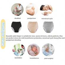 1 pieza de pañal de tela para adultos lavable, a prueba de fugas, ajustable que contiene el pañal sin pañal adicional, adecuado para mujeres embarazadas después del parto, disponible para uso diurno y nocturno, adecuado tanto para hombres como para mujeres, con un estilo de moda - Multicolor - Ver 8