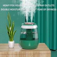 Air Humidifier 1.3L Double Spray Port Aroma Air Aroma Humidifier Essential Oil Diffuser For Home Office Mute With Night Light - Green - View 7