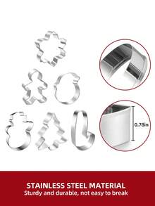 قوالب قطع بسكويت عيد الميلاد من الفولاذ المقاوم للصدأ، مجموعة من 6 قوالب بأشكال رجل زنجبيل، رجل ثلجي، نجمة ثلجية، شجرة عيد الميلاد، بابا نويل، قصبة السكر - أدوات خبز بموضوع عيد الميلاد، مجموعة أختام بسكويت عيد الميلاد - مثالية للخبز في فصل الشتاء والأعياد، ديكورات وهدايا حفلات عيد الميلاد، تذكارات حفلات عيد الميلاد، لوازم عيد الميلاد، مناسبة للبسكويت والكيك والفوندان والحلويات والمعجنات والفواكه - فضي - مشاهدة 8