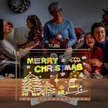 Tablero de Notas LED con Colores, 30 x 20 Tablero Acrílico de Borrado, Tablero de Mensajes Luminoso con 7 Bolígrafos de Colores, Bloc De Notas Acrílico Iluminado De Colore - 1 - Ver 5