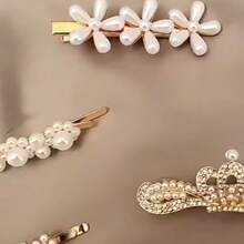 1 Random Model Classic Simple Hair Clip, ABS Material, Invalid,, Girls Daily Party Wear, Cute Princess Hair Accessories - trắng - Xem 11