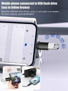 Adaptador USB a Tipo-C 3.0, Adaptador OTG de alta velocidad, Teléfono Tipo-C a Unidad flash USB - Ver 3