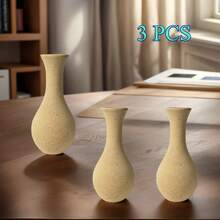 3 件马赛克木制迷你花瓶、DIY 木制花瓶、工艺花瓶、空白小花瓶、手工花瓶底座、工艺材料 - 彩色 - 查看 12