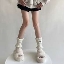 Wearing Fashionable Items, Versatile Leg Covers, Autumn And Winter Sock Covers, Women's Pile Socks, Solid Color Calf Socks, Spring And Autumn Simple Socks - Dấu hiệu kim loại Khaki - Xem 4
