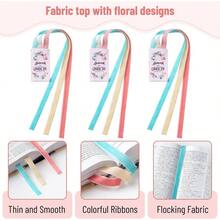 Bible Bookmark Set, 3 Pack, Ribbon Bookmarks, Pastel Colors, Fabric