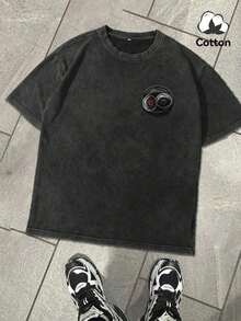 Men's Casual Crew Neck Short Sleeve T-Shirt With Vintage Car Print, Commuter Everyday Wear