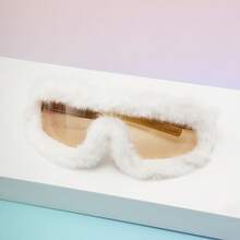 1 Piece Of Women's  With Furry Personality And Winter Fashion, Cute Furry Pink And Blue Glasses, Suitable For Daily Commuting, Going Out With Friends, Vacations, Parties, Christmas Parties, Perfect Gifts For Oneself And Friends - 藍色 - 查看 8