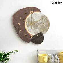 Reloj de pared decorativo minimalista de lujo 2D, movimiento de cuarzo súper silencioso, sin sonido de tic-tac, adecuado para sala de estar, dormitorio y oficina, decoración de pared de dormitorio de moda - Multicolor - Ver 3