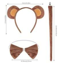 Dxhycc Monkey Costume Set Monkey Ears Headband Tail Bowtie TutuHalloween Dress Up Cosplay Accessory Kit - As Pic - View 3