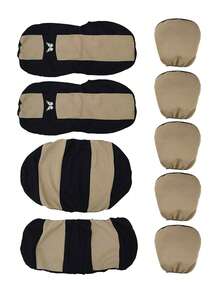 通用蝴蝶图案汽车座椅套(9件套/4件套)| 兼容安全气囊,防水透气。9件套(5座)包含:2个前排座椅套、1个靠背套、1个后排座椅套和5个头枕套。4件套(2座)包含:2个前排座椅套和2个头枕套。 - 款式A - 查看 12