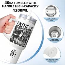 40oz/20oz KATSEYE Anime Becher - handgezeichneter KPOP Stil Cartoon Charakter, Edelstahl isolierter Becher mit Griff & Strohhalm, auslaufsicherer Deckel für heiße/kalte Getränke (Kaffee/Milchtee/Smoothies), robustes Design für Büro/Reisen, perfektes Geschenk für KPOP Fans!