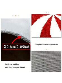 Alfombra de baño redonda con tema navideño - Lavable, antideslizante y absorbente con diseño de caramelos rojos y blancos, adecuada para decoración de baño, sala de estar y dormitorio - Multicolor - Ver 7