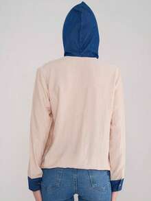 TRICOU CU GLUGĂ PENTRU DAMĂ - Bej - Vizualizare 4
