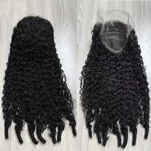 30 Inch Burmese Curly Lace Front Wigs Human Hair 13x4 Deep Curly Wig Human Hair 250% Density Wet And Wavy Lace Front Wigs Human Hair Pre Plucked Deep Wave Wig For Women With Baby Hair - Natural Black - 查看 4