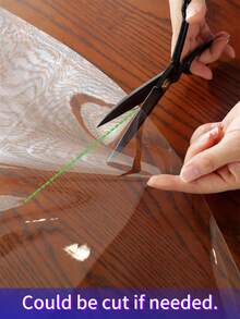 1pc Rectangular PVC Transparent Tablecloth, Easy To Clean, Waterproof Table Mat, Living Room Kitchen Dining Table Coffee Table Decor, Protect Tabletop, Multi-Functional Clear Film Can Be Trimmed, Daily Life Outdoor Picnic Party Tablecloth, Coffee Table Mat, Holiday Tablecloth