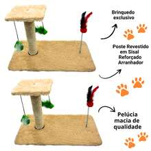 Scratching Post With Interactive Toys With Sisal And Balls - Beige - View 4