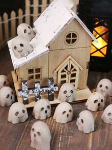 1pc Skull Planter And Spine Column Set, Resin Skull Planter, Halloween Human Skeleton Plant Pot For Home Office Desktop Decoration (Copper) - Multicolor - View 6