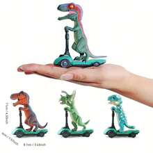 Conjunto de 4 peças de brinquedo de skate de dinossauro - Carrinho de fricção, mini skate de dedo, adequado para crianças a partir de 3 anos, ótimo presente para aniversários, Halloween, Natal e Dia de Ação de Graças. - Multicolorido - Ver 8