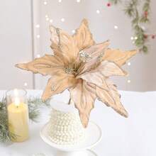 1/3/6pcs Artificial Flower Head, Christmas Tree Wreath DIY Decorations, For Holiday Decoration, Home Decoration, Room Decoration, Vase Decoration, Table Centerpiece, Wedding Decoration