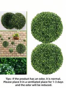MEHELANY 1Pc Faux Grass Decor Fake Plant, Multiple Sizes Decorative Artificial Greenery Fake Plants, UV Plant Topiary Ball Large Outdoor, Topiary Tree Plants, Small Artificial Plants For Ackyard And Indoor & Outdoor Greenery Home Decor - Green - View 5