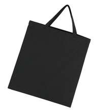 Canvas Short Handle Tote Bag (Black) - Coffee Brown - View 2
