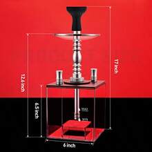 KITOSUN Juego de pipas de agua de acrílico con cubo moderno con cuenco de silicona para narguile de piel manguera de carbón pinzas de aluminio con difusor de luz LED mágica para mejor fumar shisha shisha shisha narguile - cubo - Ver 5