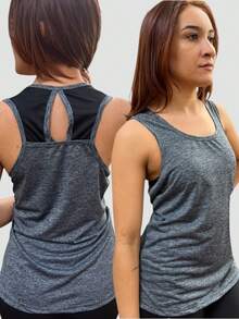 Women's Diamond Fitness Dry Fit Gym Tank Top Workout Top - Argentina Mix - View 1