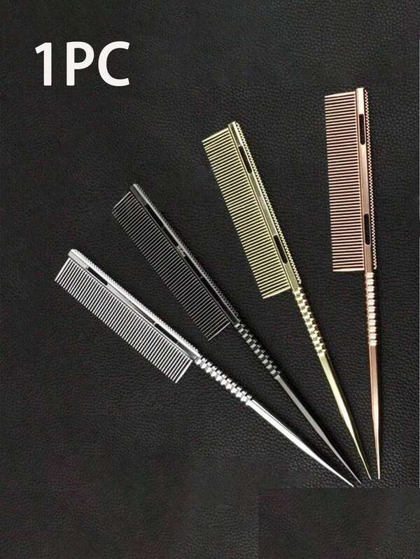 Pointed Tail Aluminum Comb Hair Salon Highlighting Sectional Parting Comb Fine-Toothed Anti-Static High-Temperature Resistant Styling Brush For Hairstylists,Rat Tail Comb With Ergonomic Handle & Technology - Detangling Hair Comb For Wet/Dry Hair, Sensitive Scalp, Braids, Dreadlocks, Extensions,Hair Brush,Slick Back Brush,Styling Brush,Curly Hair Brush,Edge Brush,Hair Comb,Brush Hair,Hair Brush Set,Comb Hair,Comb For Curls,Detangling Brush,Hair Brush For Women,Hair,Travel,Hair Products,Hair Tools,Hair Stuff,Barber,Barber Accessories,Barbershop,Hairdressing Equipment
