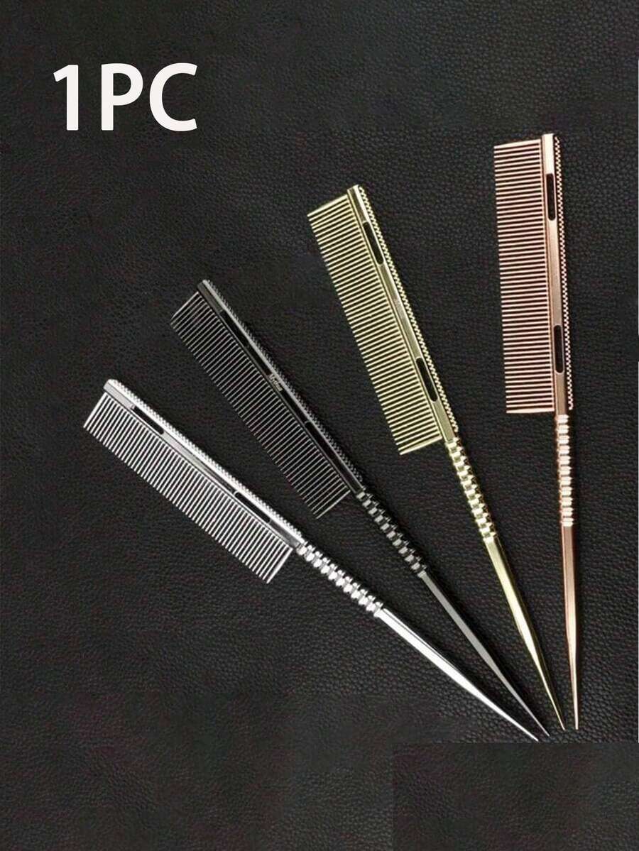 Pointed Tail Aluminum Comb Hair Salon Highlighting Sectional Parting Comb Fine-Toothed Anti-Static High-Temperature Resistant Styling Brush For Hairstylists,Rat Tail Comb With Ergonomic Handle & Technology - Detangling Hair Comb For Wet/Dry Hair, Sensitive Scalp, Braids, Dreadlocks, Extensions,Hair Brush,Slick Back Brush,Styling Brush,Curly Hair Brush,Edge Brush,Hair Comb,Brush Hair,Hair Brush Set,Comb Hair,Comb For Curls,Detangling Brush,Hair Brush For Women,Hair,Travel,Hair Products,Hair Tools,Hair Stuff,Barber,Barber Accessories,Barbershop,Hairdressing Equipment