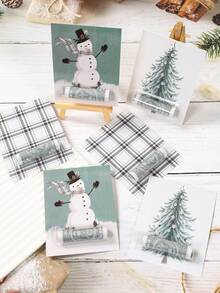 6pcs Christmas Money Holder Card For Cash, Christmas Party Favors Bags, Christmas Tree Snowman Pattern Cash Holder, Christmas Gift Idea, Xmas Gifts, Merry Christmas Gift Packaging Bags, Red Packets, Christmas Decorations 2025, Christmas Tree Decoration, Christmas Hanging Decor, Winter Holiday New Year Christmas Party Supplies, Christmas Party Supplies, Home Decor Room Decor, 2026 New Years Decoration Gifts