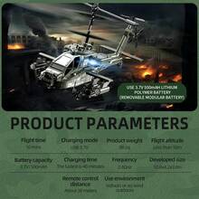 1:48比例遥控军用攻击直升机玩具，带LED灯、定高功能、一键起飞/降落、2.4GHz 3.5通道遥控模型直升机，是送给男孩女孩的绝佳圣诞节和生日礼物。