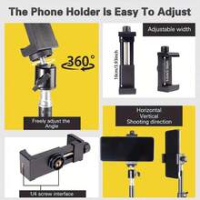 160cm Mobile Phone Tripod&Selfie Stick, Extendable Phone Stand, Stable And Adjustable Height, Multi Angle Shooting Selfie Stick Tripod For Video Recording - 黑色 - 查看 4